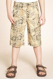 Pure Cotton Abstract Print Cargo Shorts [T88-2108Z-Z]