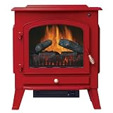 Stonegate SH-NDF17-RD Electric Fireplace Stove With Tempered Glass Door