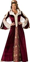 Hot Sale InCharacter Costumes, LLC Elegant Empress Full Length Gown, Burgundy/Gold/White, Large
