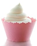 Pretty Pink Cupcake Wrappers - Set of 12 - Cup Cake Liners: Fancy Wedding or Baby / Bridal Shower Decorations