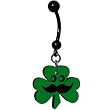 Irish Mustache Shamrock Belly Ring
