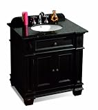 OVE Decors Essex-VB Vanity with Black Marble Countertop with Ceramic Basin, 31-Inch Wide, Espresso