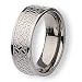 Brushed and Polished Titanium Ring with Criss Cross Design (8.0 mm) - Sizes 6-13