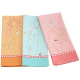 DII Garden Whimsy Embroidered Dishtowels, Set of 3 by Design Imports
