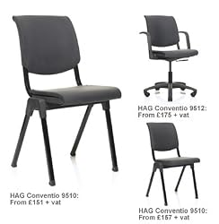 HAG Conventio Wing Chair, Low Back, w/ Arms (Black)