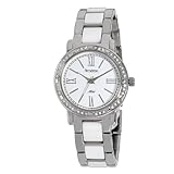Armitron NOW Women's 75/3878WTSV Swarovski Crystal Accented Silver-Tone and White Ceramic Watch