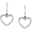 14K White Gold Diamond Heart Earrings - 0.20 Ct.