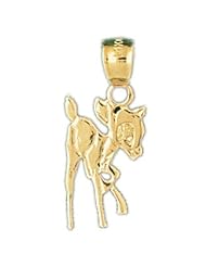 Dazzlers Solid 14k Gold Gazelle Charm Pendant Available in three colors from jewelsberry (weights: 1.0 grams only)
