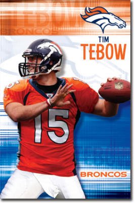 Denver Broncos (Tim Tebow) Sports Poster Print - 22x34 Poster Print, 22x34 Poster Print, 22x34