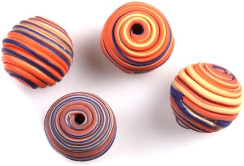 Purple Orange Charms Yarn Fimo Spacer Loose Beads 35