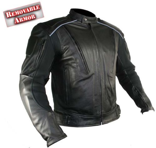 Xelement Mens Advanced Armored Padded Black Motorcycle Jacket On Sale
