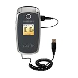 Coiled Power Hot Sync and Charge USB Data Cable w/ Tip Exchange for the Samsung SPH-M300 - Gomadic Brand