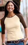 District Threads - Ladies 3/4 Sleeve Raglan Tee DT206