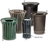 Howard Americana 1-1/2' 'x1/4' 'Steel Slats Urn Green Waste Receptacle MT12VSGN