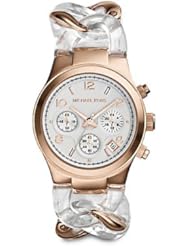 Michael Kors MK4282 Runway Twist Rose Gold White Dial Steel Band Women Watch NEW