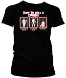 How To Kill A Zombie Juniors T-shirt, Funny Zombie Killer Juniors Shirt