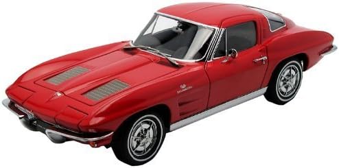 1963 Chevrolet Corvette Sting Ray Split Window Riverside Red 1/18 by Auto Art Diecast Model Cars