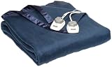 Sunbeam Royal Nights Polyester Blend Twin Heated Blanket, Navy