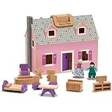 Melissa & Doug Fold & Go Wooden Dollhouse