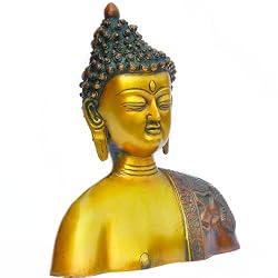 Brass Sculpture of Lord Buddha Bust