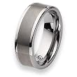 Flat Brushed and Polished Tungsten Carbide Ring (8.0 mm) - Sizes 7-13