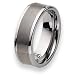 Flat Brushed and Polished Tungsten Carbide Ring (8.0 mm) - Sizes 7-13