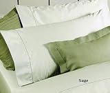 OLIVIA Collections 400 TC 100% PIMA Cotton Solid sateen Bed sheet set Queen (Sage)