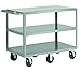 Little Giant 3G6W-2436-6PH 6-Wheeled Heavy-Duty Shelf Truck, 3 Shelves, 3600 lb. Capacity, Flush Shelves, 6 Wheel Design, 24" Width x 36" Length, Gray