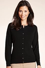 Pure Cashmere Crew Neck Plain Cardigan