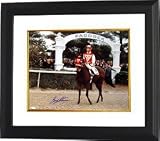 Gary Stevens signed Horse Racing Paddock from Seabiscuit Movie 16X20 Photo Custom Framed- Steiner Hologram