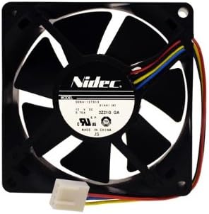 Nidec 80x80x25MM Ultra Extreme High Speed PWM Fan, 5600RPM, 75CFM, 0.7A, 12V, 4-Pin Plug