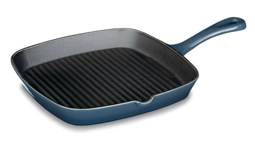 Cuisinart Chef's Classic Enameled Cast Iron 9-1/4-Inch Square Grill Pan, Provencal Blue