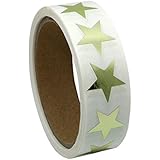 Hybsk(TM) Gold Star Shape Paper Sticker Labels Packaging Seals Crafts Wedding Favor Tag Labels 500 Total Per Roll (1 roll)