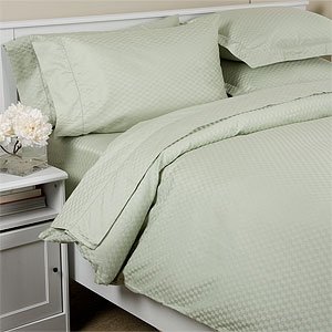 Dobby Check 500TC Egyptian Cotton Sheet Set, King, Green by 