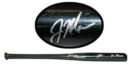 Black Mini-Bat (serial-numbered to 50) signed by Minnesota Twins Joe Mauer - Autographed MLB Bats