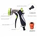 Garden Hose Nozzle, CrystalMX Garden Spray Gun Water Hose Head Nozzle with 8 Pattern Adjustable, Heavy Duty Metal Construction for Lawns Plants & Shrubs Washing Cars Pets