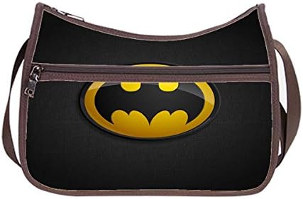 Women Female Classic Everyday Hobo Bag Hobo Shoulder Bags with Batman Logo Print.