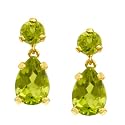 14k Yellow Gold Peridot Dangle Earrings