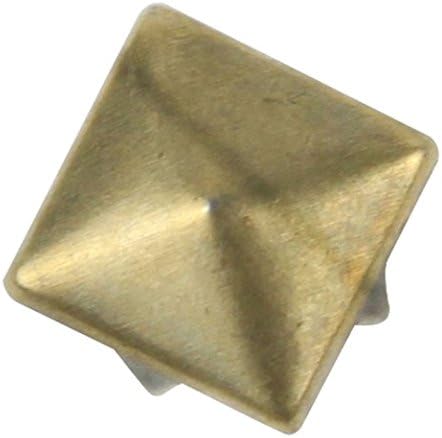 Ottery About 100 Pcs 8.00 Mm Brass Glam Pyramid Studs Nailheads Spike Bags Studs Shoes Rivet Punk Bag Belt Leathercraft