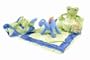 Mud Pie Baby Animal Crackers Frog Woobie with Rattle