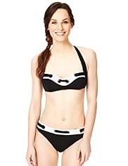 Halterneck Ring Trim Bikini Top