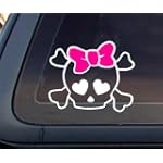 Skull with PINK Bow Car Decal / Sticker