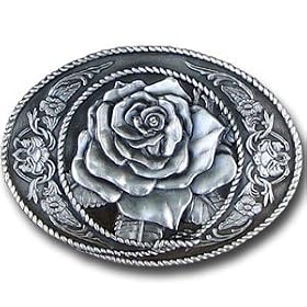 Belt Buckle - Western Rose - Belt Buckle