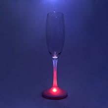 Fortune ProductsLG-6004 Lighted Champagne Real Glass, 2" Diameter x 10.3" Height, 10oz Capacity (Pack of 4)