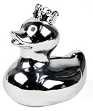 Rubber Duck Ducky Chrome Electroplated Ceramic Savings Bank ~ Royal Princess/Queen