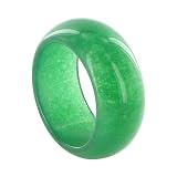 10mm wide Band Green Jade Gemstone Ring Size 6 to 10