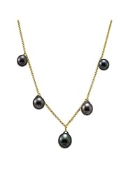 Tahitian Black Pearl Necklace in 14K Yellow Gold (8-11mm)