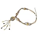Onyx Colored MultriStrand Baked Glass Pendant Collar Necklace