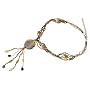 Onyx Colored MultriStrand Baked Glass Pendant Collar Necklace