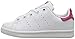 adidas Originals Stan Smith Sneaker, White/White/Bold Pink, 10.5 US Unisex Little Kid